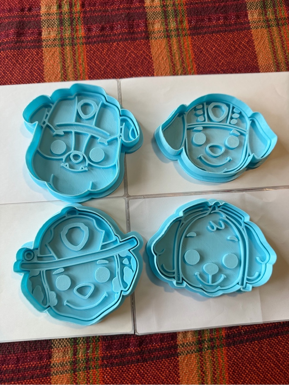 3D Printed PAW Patrol Cookie Cutter Set Chase Marshall Skye Rubble Handmade 4pc
